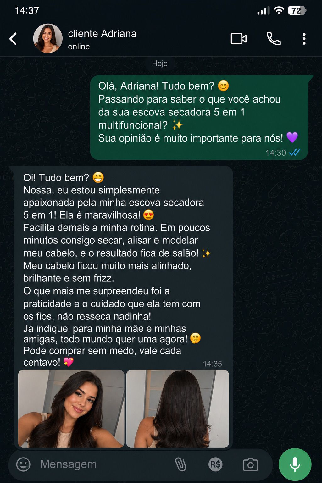 Feedback cliente Adriana